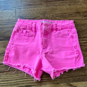 Tractr Pink High-Waisted Denim Shorts